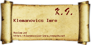 Klemanovics Imre névjegykártya